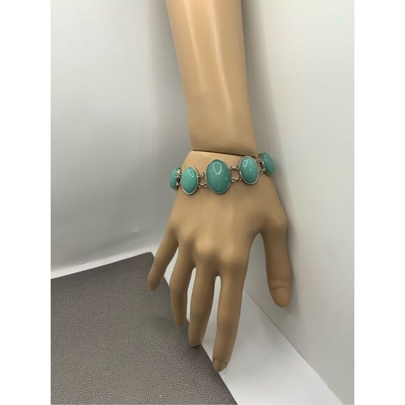 Amazonite Block and Toggle Clasp Bracelet in Stainless Steel - Picture 9 of 9